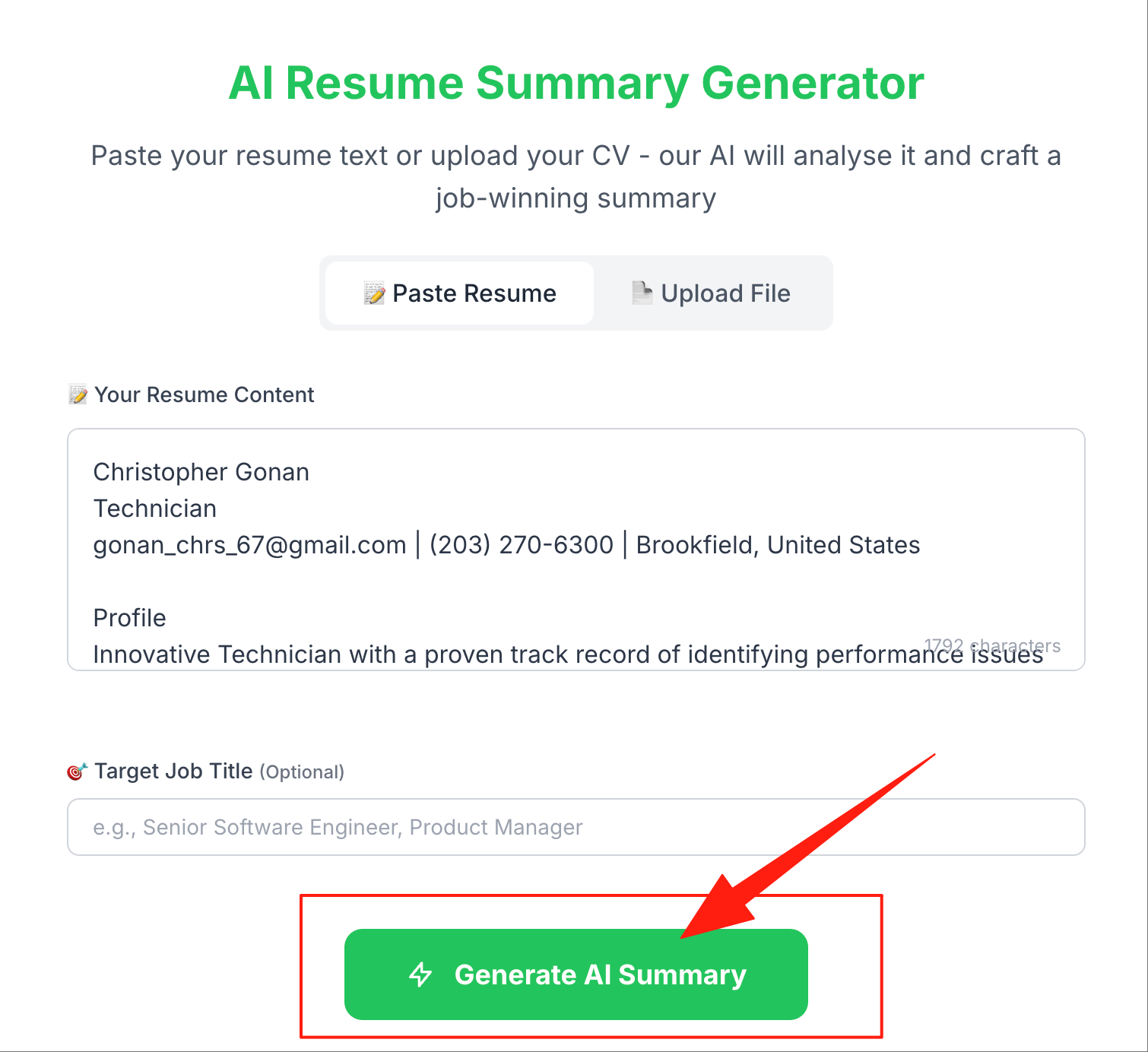 Step 3: Generate Summary